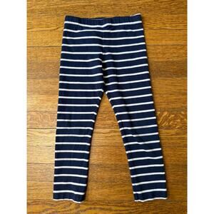 Primary Girls' Navy & White Striped Leggings Size 5